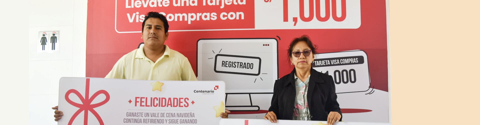 Refiere y Gana: Centenario premió con una Cena Navideña a los ganadores del sorteo del programa referidos.